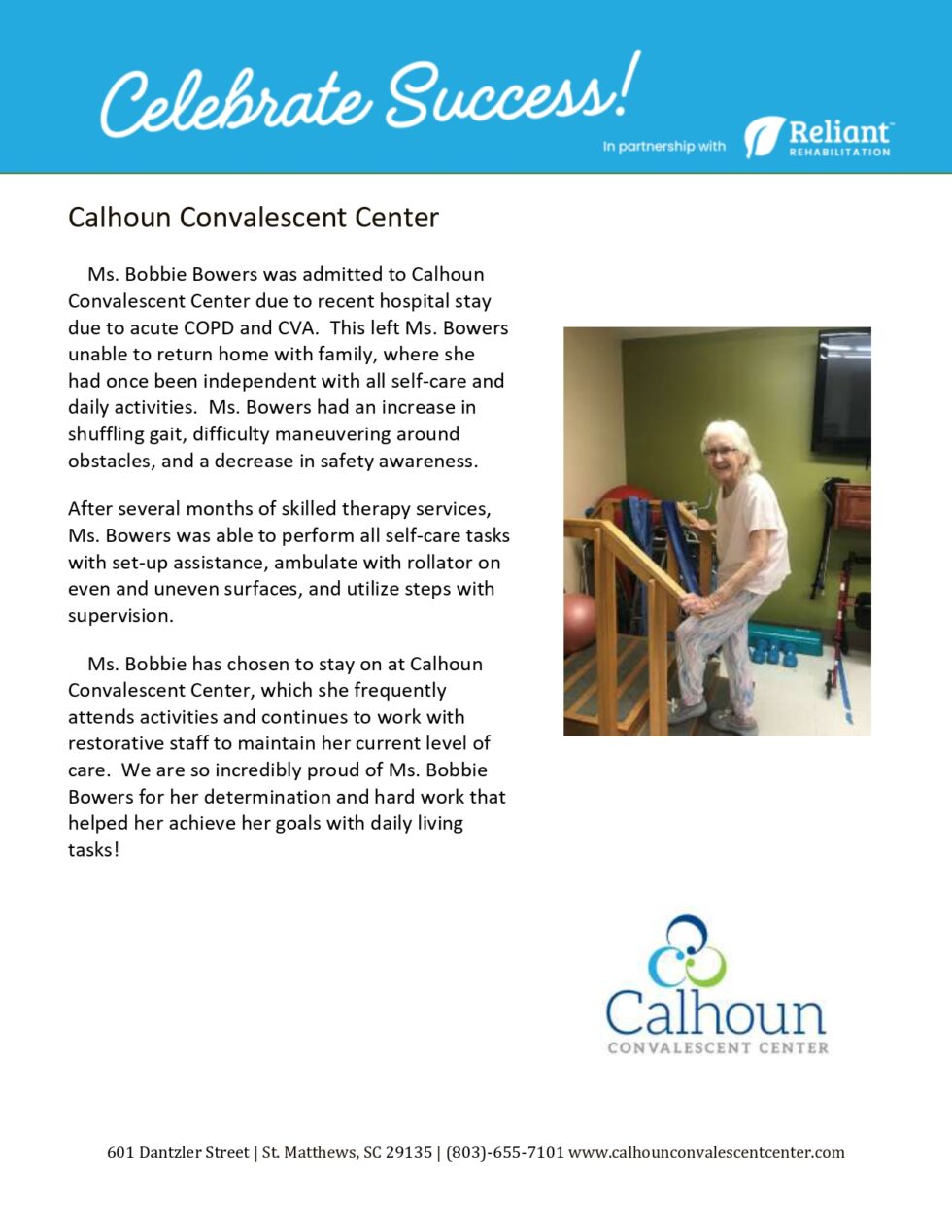 May Success Story Calhoun Convalescent Center